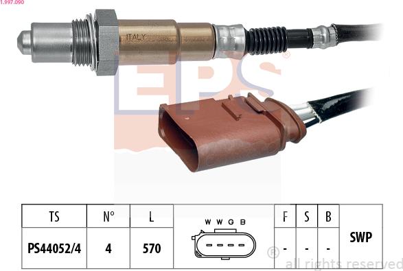 EPS 1.997.090 - Лямбда-зонд, датчик кислорода autospares.lv