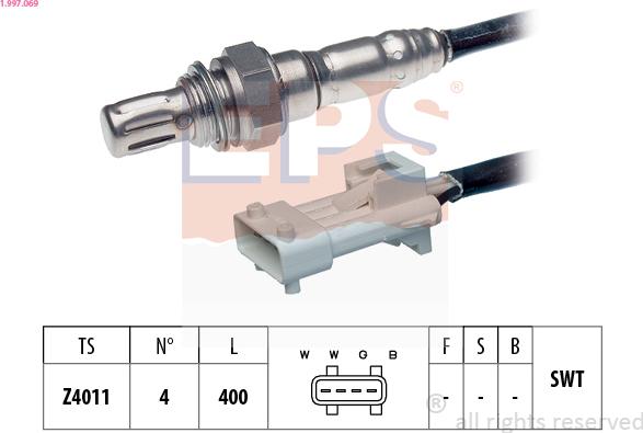 EPS 1.997.069 - Лямбда-зонд, датчик кислорода autospares.lv