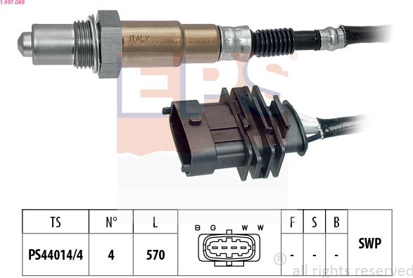 EPS 1.997.089 - Лямбда-зонд, датчик кислорода autospares.lv