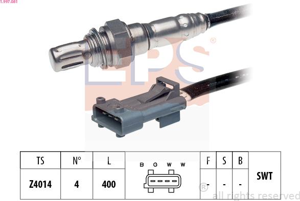 EPS 1.997.081 - Лямбда-зонд, датчик кислорода autospares.lv