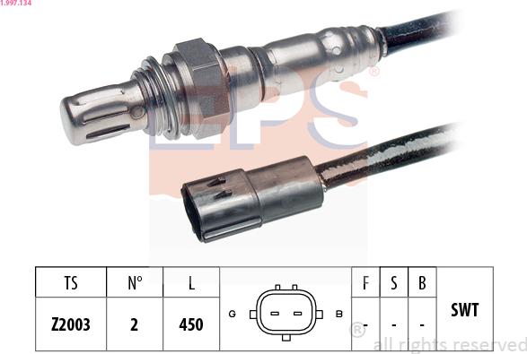 EPS 1.997.134 - Лямбда-зонд, датчик кислорода autospares.lv