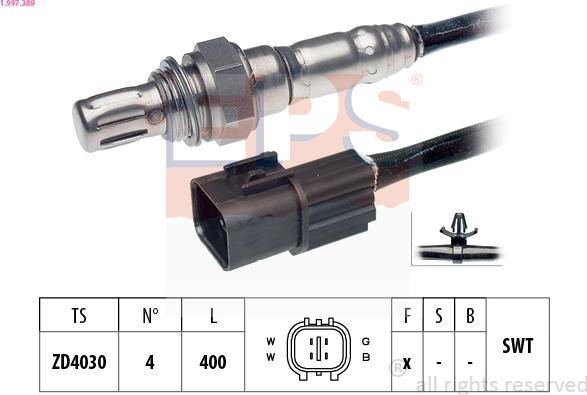 EPS 1.997.389 - Лямбда-зонд, датчик кислорода autospares.lv