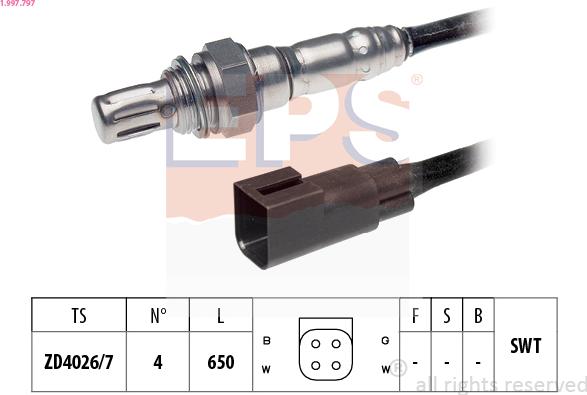 EPS 1.997.797 - Лямбда-зонд, датчик кислорода autospares.lv