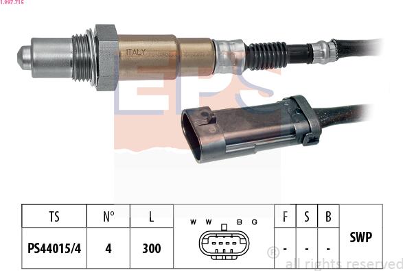 EPS 1.997.715 - Лямбда-зонд, датчик кислорода autospares.lv