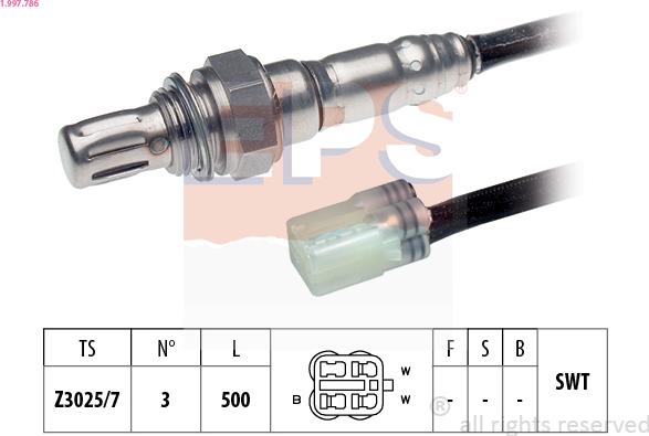 EPS 1.997.786 - Лямбда-зонд, датчик кислорода autospares.lv