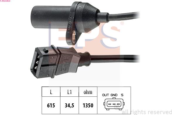 EPS 1.953.053 - Датчик импульсов, коленвал autospares.lv