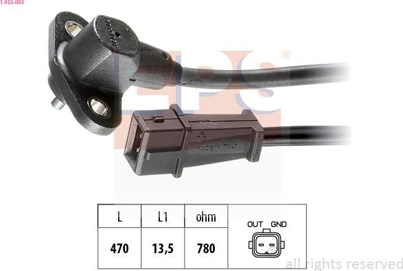 EPS 1.953.003 - Датчик импульсов, коленвал autospares.lv