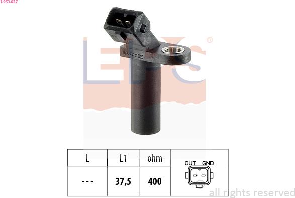 EPS 1.953.037 - Датчик импульсов, коленвал autospares.lv