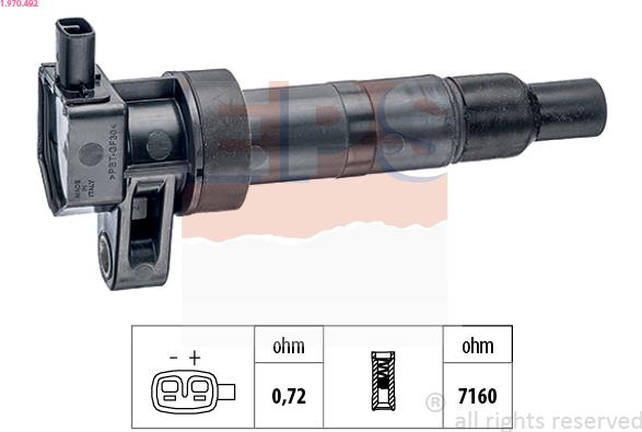 EPS 1.970.492 - Катушка зажигания autospares.lv