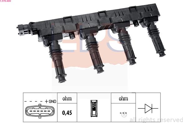 EPS 1.970.400 - Катушка зажигания autospares.lv