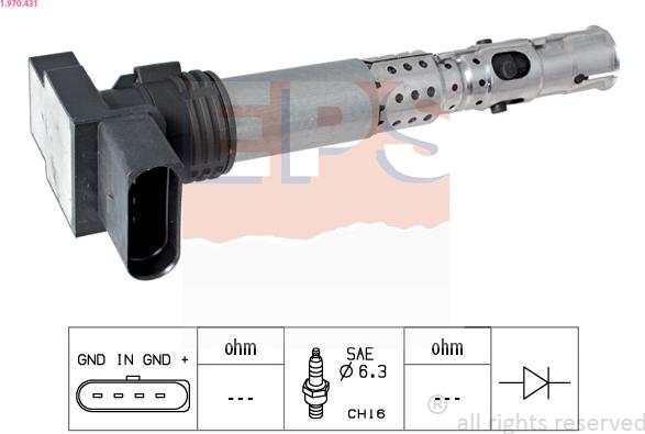 EPS 1.970.431 - Катушка зажигания autospares.lv