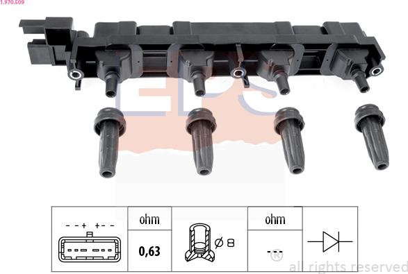 EPS 1.970.509 - Катушка зажигания autospares.lv