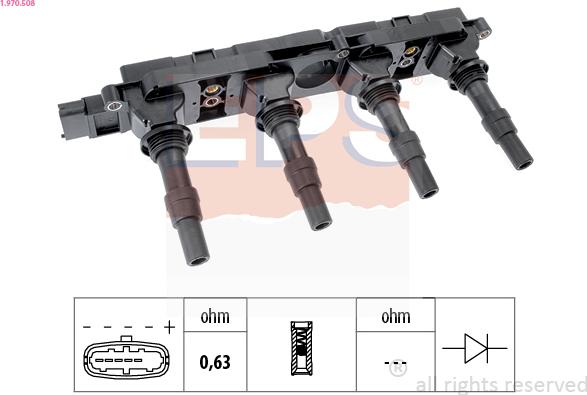 EPS 1.970.508 - Катушка зажигания autospares.lv