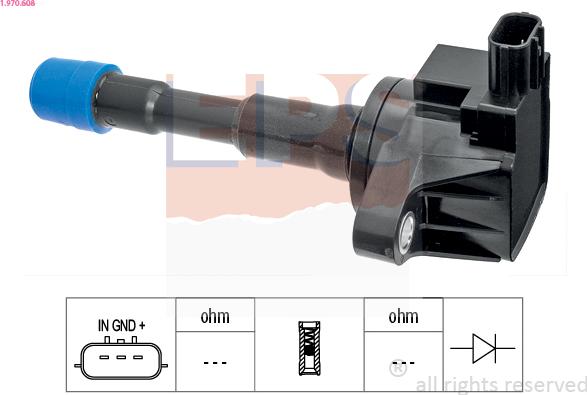 EPS 1.970.608 - Катушка зажигания autospares.lv