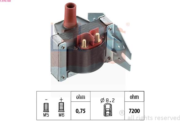 EPS 1.970.169 - Катушка зажигания autospares.lv