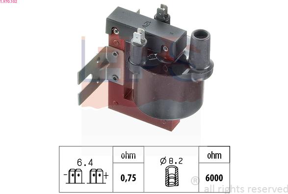 EPS 1.970.102 - Катушка зажигания autospares.lv