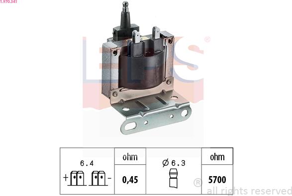 EPS 1.970.341 - Катушка зажигания autospares.lv