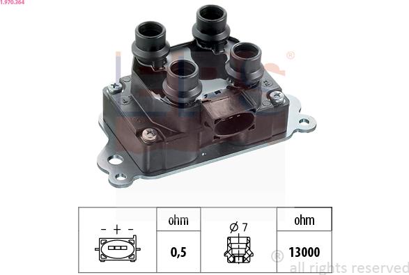 EPS 1.970.364 - Катушка зажигания autospares.lv