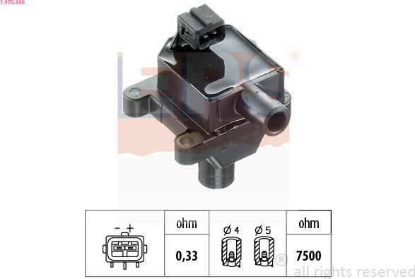 EPS 1.970.386 - Катушка зажигания autospares.lv