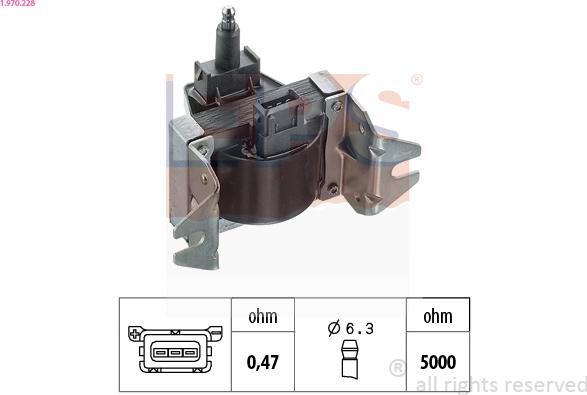 EPS 1.970.228 - Катушка зажигания autospares.lv