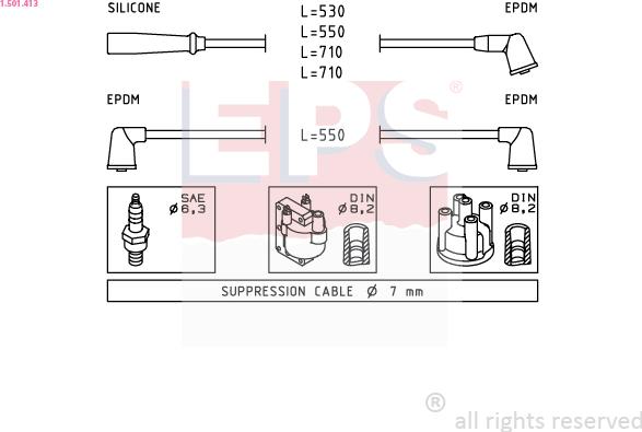 EPS 1.501.413 - Комплект проводов зажигания autospares.lv