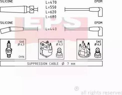 EPS 1.501.433 - Комплект проводов зажигания autospares.lv