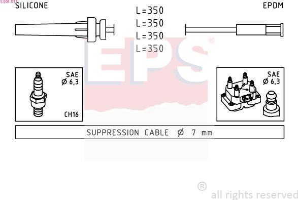 EPS 1.501.511 - Комплект проводов зажигания autospares.lv