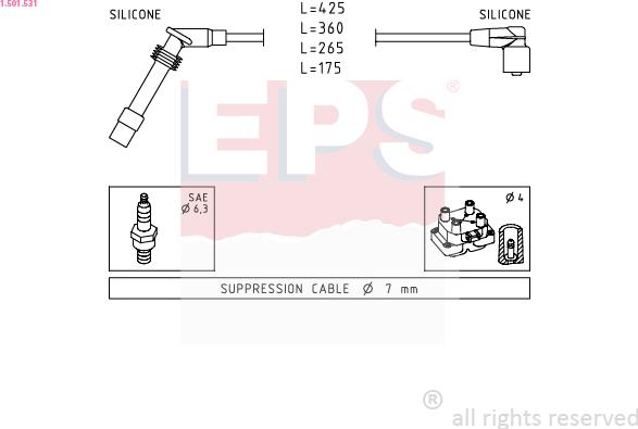 EPS 1.501.531 - Комплект проводов зажигания autospares.lv