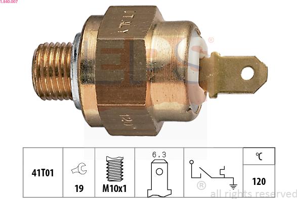 EPS 1.840.007 - Датчик, температура охлаждающей жидкости autospares.lv