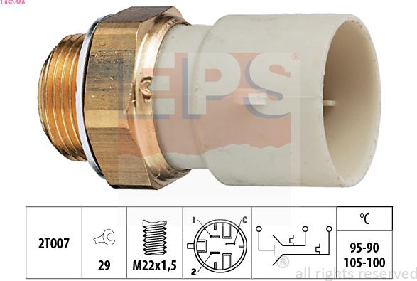 EPS 1.850.688 - Термовыключатель, вентилятор радиатора / кондиционера autospares.lv
