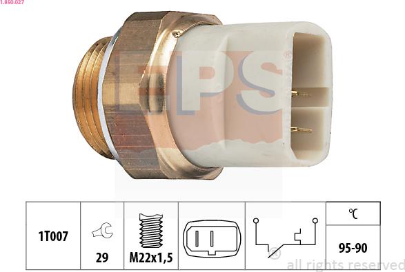 EPS 1.850.027 - Термовыключатель, вентилятор радиатора / кондиционера autospares.lv