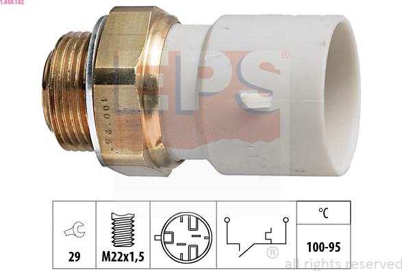 EPS 1.850.182 - Термовыключатель, вентилятор радиатора / кондиционера autospares.lv