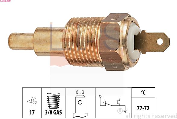 EPS 1.850.269 - Термовыключатель, вентилятор радиатора / кондиционера autospares.lv