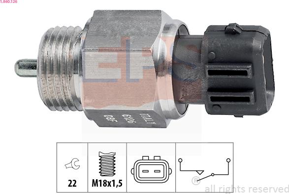 EPS 1.860.126 - Датчик, переключатель, фара заднего хода autospares.lv