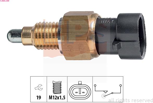 EPS 1.860.249 - Датчик, переключатель, фара заднего хода autospares.lv