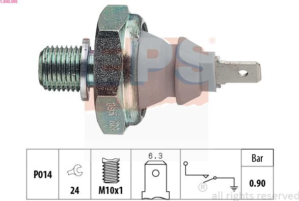 EPS 1.800.095 - Датчик, давление масла autospares.lv