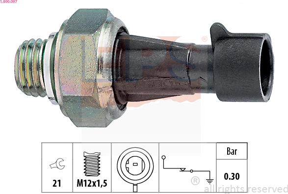 EPS 1.800.097 - Датчик, давление масла autospares.lv