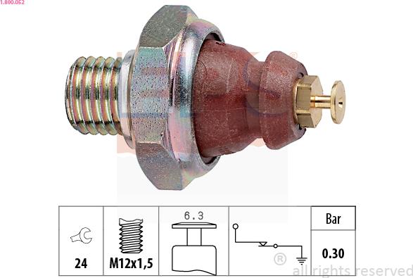 EPS 1.800.052 - Датчик, давление масла autospares.lv