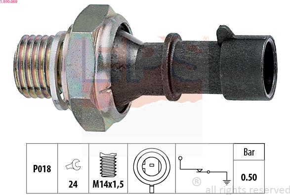 EPS 1.800.069 - Датчик, давление масла autospares.lv