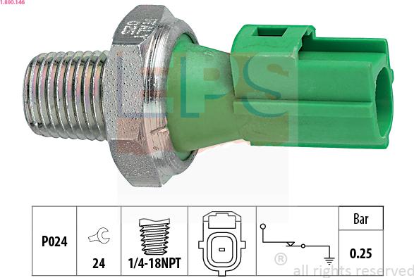 EPS 1.800.146 - Датчик, давление масла autospares.lv