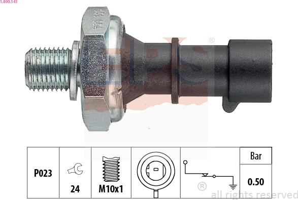 EPS 1.800.141 - Датчик, давление масла autospares.lv