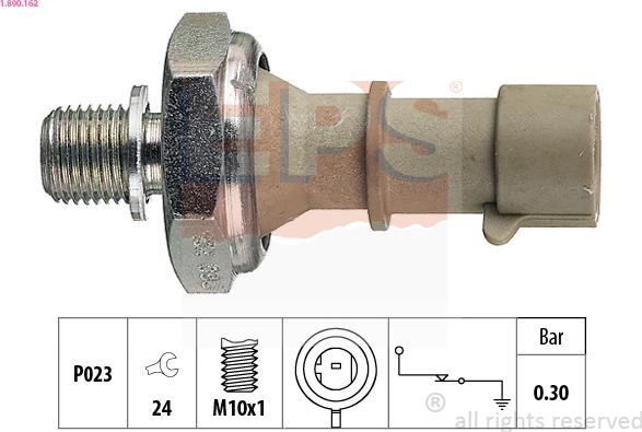 EPS 1.800.162 - Датчик, давление масла autospares.lv