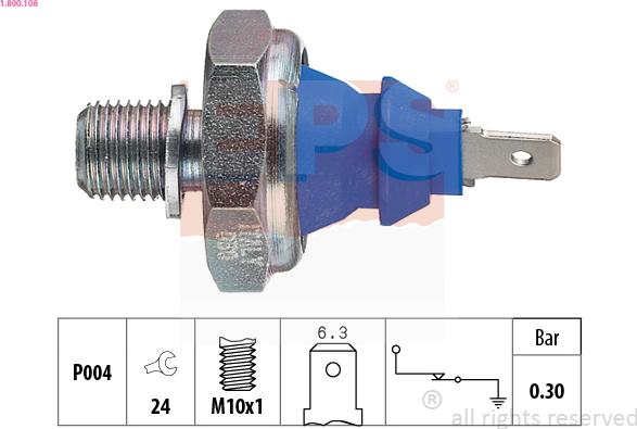 EPS 1.800.108 - Датчик, давление масла autospares.lv