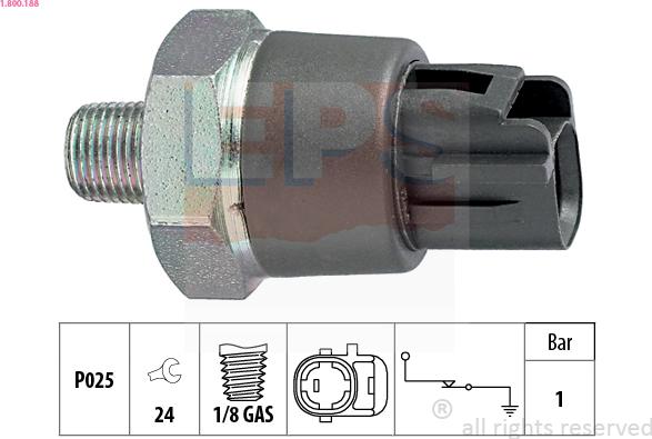 EPS 1.800.188 - Датчик, давление масла autospares.lv