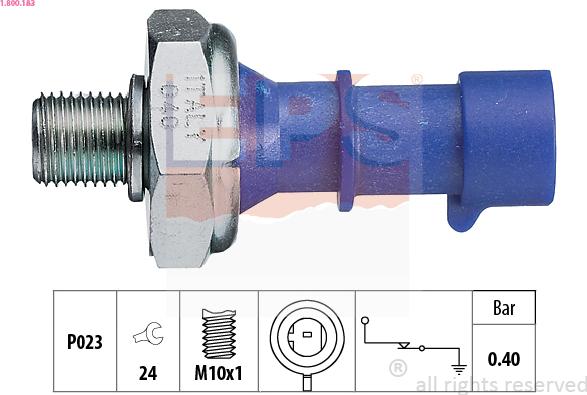 EPS 1.800.183 - Датчик, давление масла autospares.lv