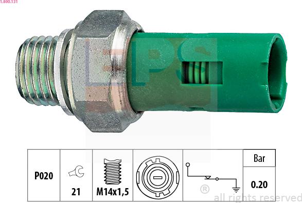 EPS 1.800.131 - Датчик, давление масла autospares.lv