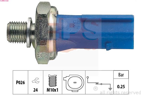 EPS 1.800.133 - Датчик, давление масла autospares.lv