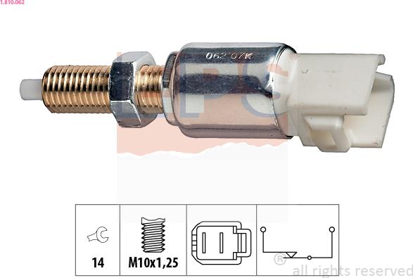 EPS 1.810.062 - Выключатель стоп сигнала / сцепления autospares.lv