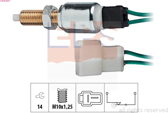 EPS 1.810.027 - Выключатель стоп сигнала / сцепления autospares.lv