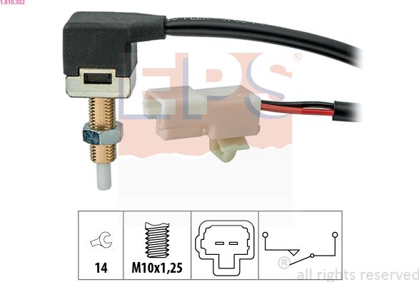 EPS 1.810.302 - Выключатель, привод сцепления (Tempomat) autospares.lv